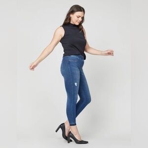 SPANX Distressed Ankle Skinny Jeans, Medium Wash‎